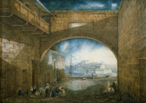 Forte St. Angelo em Malta de Abraham Louis Rodolphe Ducros