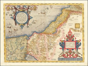 Mapa da Palestina de 1573 de Abraham Ortelius de Abraham Ortelius