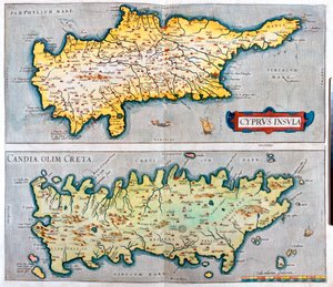 Chipre, Creta, Chipre, Grécia de Abraham Ortelius
