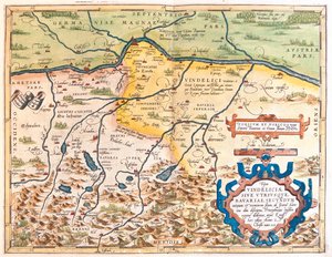 Alemanha (Estado: Baviera), Áustria (Estado: Tirol, Alta Áustria, Salzburgo) de Abraham Ortelius