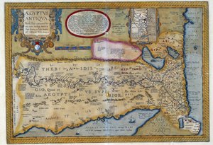 Mapa do Egito Antigo - por Abraham Ortelius, Antuérpia