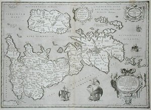 Mapa da Grã-Bretanha e Irlanda de Abraham Ortelius