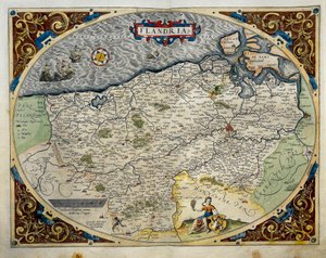 Mapa de Flanders, do Theatrum Orbis Terrarum de Abraham Ortelius de Abraham Ortelius