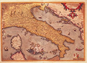 Mapa da Itália do Theatrum Orbis Terrarum, de Abraham Ortelius de Abraham Ortelius