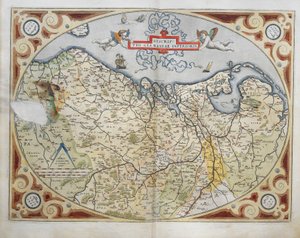 Mapa da Holanda, do Theatrum Orbis Terrarum, de Abraham Ortelius de Abraham Ortelius