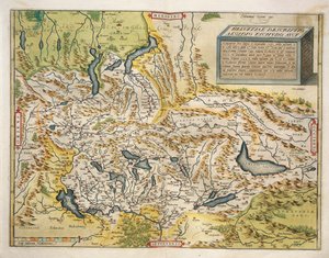 Mapa da Suíça, do Theatrum Orbis Terrarum, de Abraham Ortelius de Abraham Ortelius