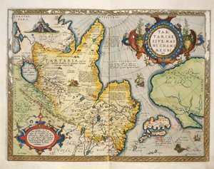 Mapa de Tartary, Norte-Central Asia, do Theatrum Orbis Terrarum, de Abraham Ortelius
