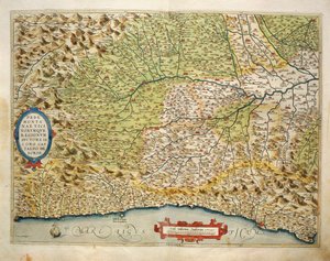 Mapa da Região do Piemonte, Itália, do Theatrum Orbis Terrarum, de Abraham Ortelius de Abraham Ortelius