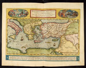 Mapa do Império Romano, Theatrvm Orbis Terrarvm, Abraham Ortelius, Antuérpia de Abraham Ortelius