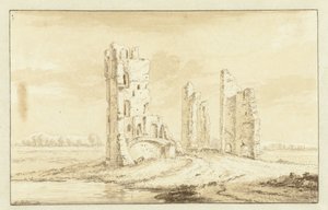 Ruínas da casa em Kleef, perto de Haarlem de Abraham Rademaker