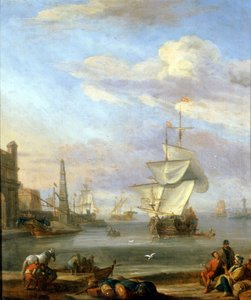 Um porto holandês, pintura de Abrahm Storck de Abraham Storck