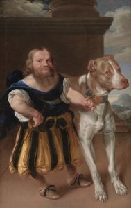 O anão italiano eleitor da Saxônia, Giacomo Favorchi com a princesa Madalena Sibylle Dog, Raro