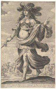 Zenobia, uma ilustração de "La Gallerie des femmes fortes" de Pierre Le Moyne, c.1647 (gravura e gravura) de Abraham and Rousselet Gilles Bosse