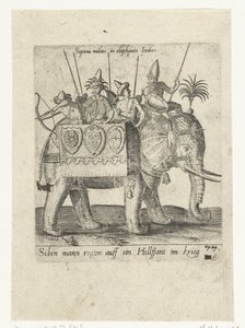 Índios sobre um elefante de guerra