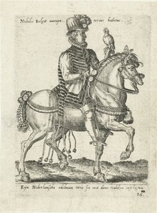 Nobre holandês a cavalo falcoaria de Abraham de Bruyn (attributed to)