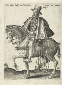 Príncipe holandês a cavalo de Abraham de Bruyn (attributed to)