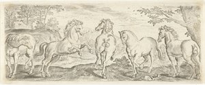 Cavalos Animais (título da série) de Abraham de Bruyn (possibly)