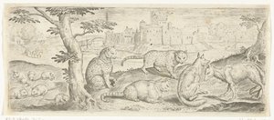 Ratos, gatos e raposas Animais (título da série) de Abraham de Bruyn (possibly)