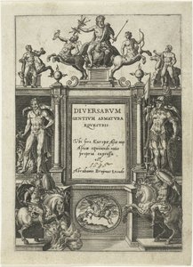 Titelpagina voor Omnium pene Europae, Asiae, Aphricae, Americae gentium habitus
Omnium pene Europae, Asiae, Aphricae, Americae gentium habitus (título da série) de Abraham de Bruyn