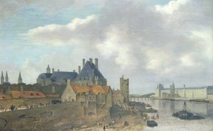 Nevers Hotel e o Palácio do Louvre, 1637 (óleo sobre madeira)