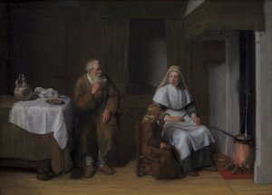 O profeta Elias com a viúva de Sarepta e seu filho de Abraham van Dijck