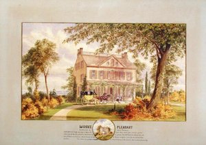 Mount Pleasant (Mansão Beekman), New York City, c.1874 (aquarela, guache e grafite sobre papel) de Abram Hosier
