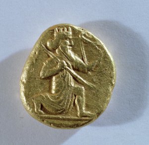 Daric representando Darius como um arqueiro real (ouro) (anverso) de Achaemenid
