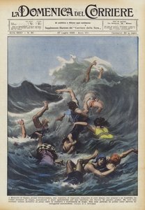 Em Montalto di Castro, perto de Civitavecchia, um grupo de nadadores, composto por sete mulheres
