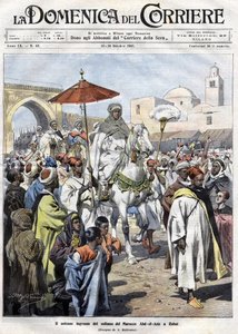 Abd al-Aziz (al-Hasan Mohamed al-Hasani al-Alaoui) entrou em Rabat no Marrocos em outubro de 1907 (Marrakesh de Achille Beltrame