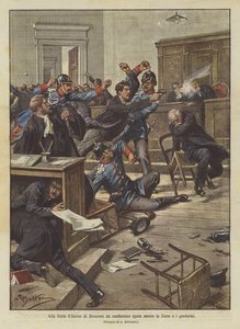 No Tribunal de Assizes de Bucareste um condenado dispara contra o Tribunal e os gendarmes