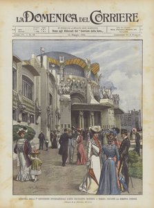 Abertura da 1ª Exposição Moderna Decorativa Internacional em Turim, em frente à Rotonda DOnore de Achille Beltrame