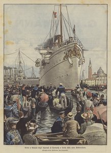 Chegada da Alemanha imperial em Veneza a bordo do navio Hohenzollern