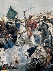 BELTRAME, Achilles (1871-1945). Guerra em Marrocos. Os rebeldes atacam novamente Casablanca, mas são mortos pela artilharia francesa. de Achille Beltrame