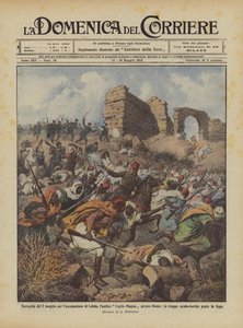 Batalha de 2 de maio para a ocupação de Lebda, a antiga Leptis Magna em Homs de Achille Beltrame
