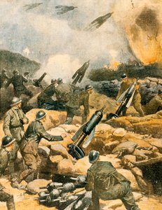 Bombardeamento das linhas Carso de Achille Beltrame