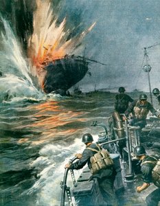 Navio mercante britânico afundado pelo MAS italiano no Mediterrâneo, 3 de agosto de Achille Beltrame