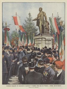 Cerimônia de abertura do monumento à patriota G Candiani na Casa dos Veteranos, em Turate, fundada por ele