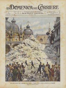O que resta do Campanile di San Marco, em Veneza, após o colapso ocorrido na 14ª atual