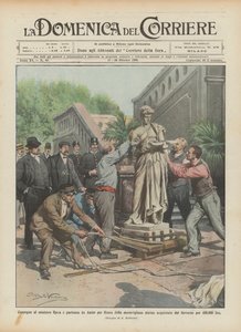 Entrega ao ministro Rava e partida de Anzio para Roma da estátua maravilhosa comprada de
