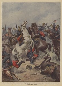 Dois esquadrões de cavalaria francesa jogados a galope, por um comando errado