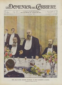 Ecos do último sucesso teatral, o grande banquete em Giacosa