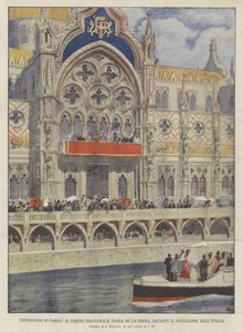 Exposição De Paris, A Procissão Inaugural Passa, No Sena, Na Frente Do Pavilhão Da Itália