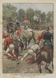 Festas típicas, um carrossel romano de vacinas no velódromo da Cascine, em Florença