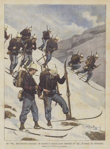O Exército Nacional Neel da SKJ, um Pelotão de Soldados Alpinos Fornecidos com SKJs no Mont Cenis