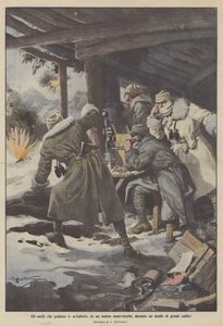Os olhos que guiam a artilharia, em um dos nossos observatórios, durante um duelo de grandes armas