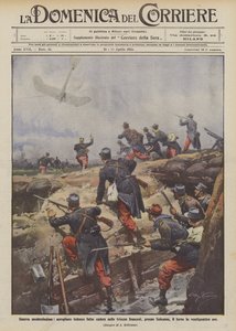 Guerra muito moderna, o avião alemão caiu nas trincheiras francesas, em Soissons