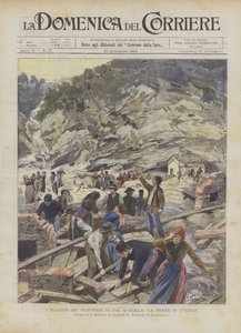 Os desastres de tempestades em Val DOssola, La Frana Di Cuzzego de Achille Beltrame