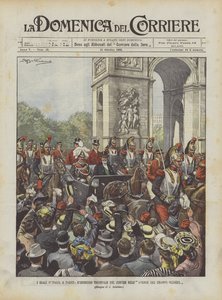 Eu Reali DItalia Em Paris, Passeio Trionfale Del Corteo Avenida Nell Des Champs-Elysees