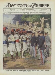 Os soberanos visitam as asri eritreias feridas durante o parque no palácio real de Caserta de Achille Beltrame