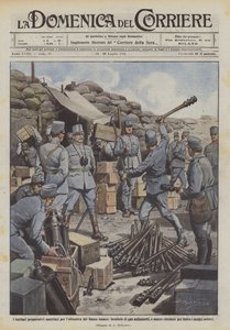 Os preparativos bárbaros austríacos para a ofensiva do Lower Isonzo, garrafas de gás asfixiantes